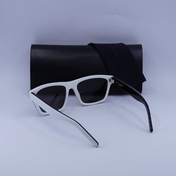 Saint Laurent SL274 004 Rectangle Sunglasses - Black/White/Grey - Picture 6 of 9